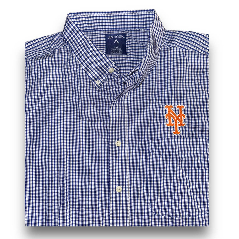New York Mets Antigua Long‎ Sleeve Button-Down Shirt - 2XL
